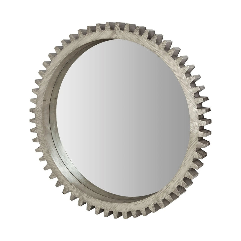 44" Silver Abstract Wood Framed Accent Mirror Homeroots Bed & Bath