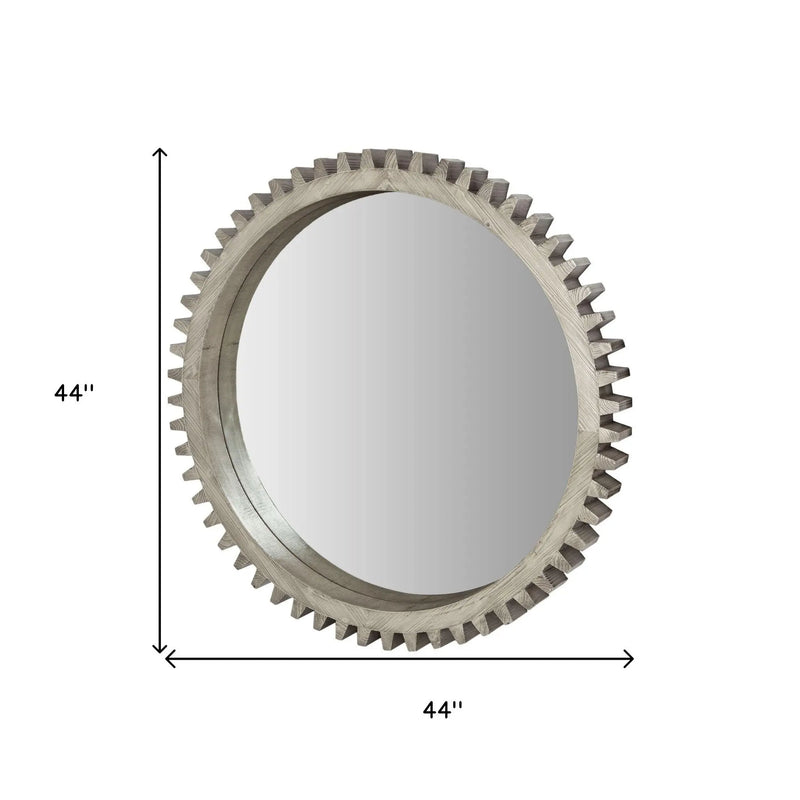 44" Silver Abstract Wood Framed Accent Mirror Homeroots Bed & Bath