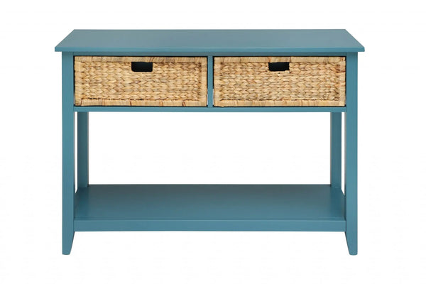 44" Teal Blue Solid Wood Console Table - GreatEagleInc