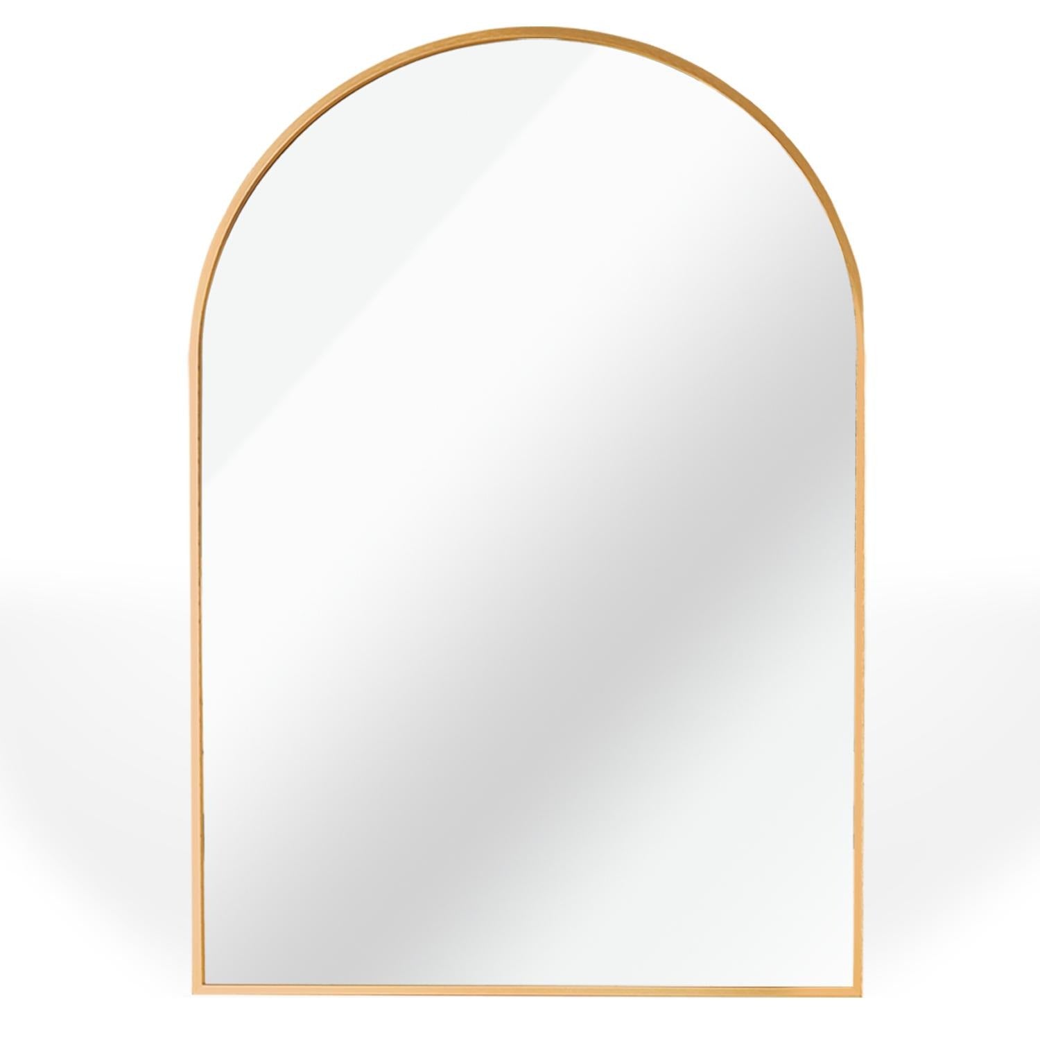 30" Gold Aluminum Arch Framed Bathroom Vanity Mirror - Bed & Bath