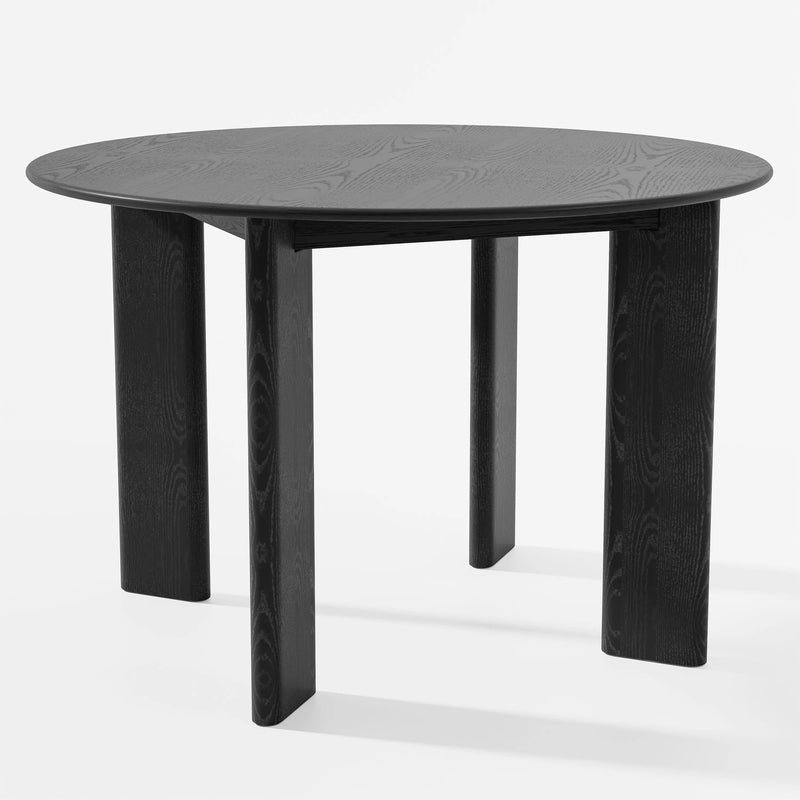 45" Black Solid Wood Round Top Dining Table Homeroots Kitchen & Dining