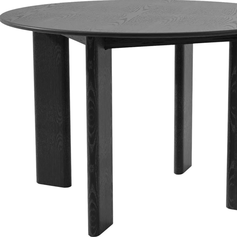 45" Black Solid Wood Round Top Dining Table Homeroots Kitchen & Dining