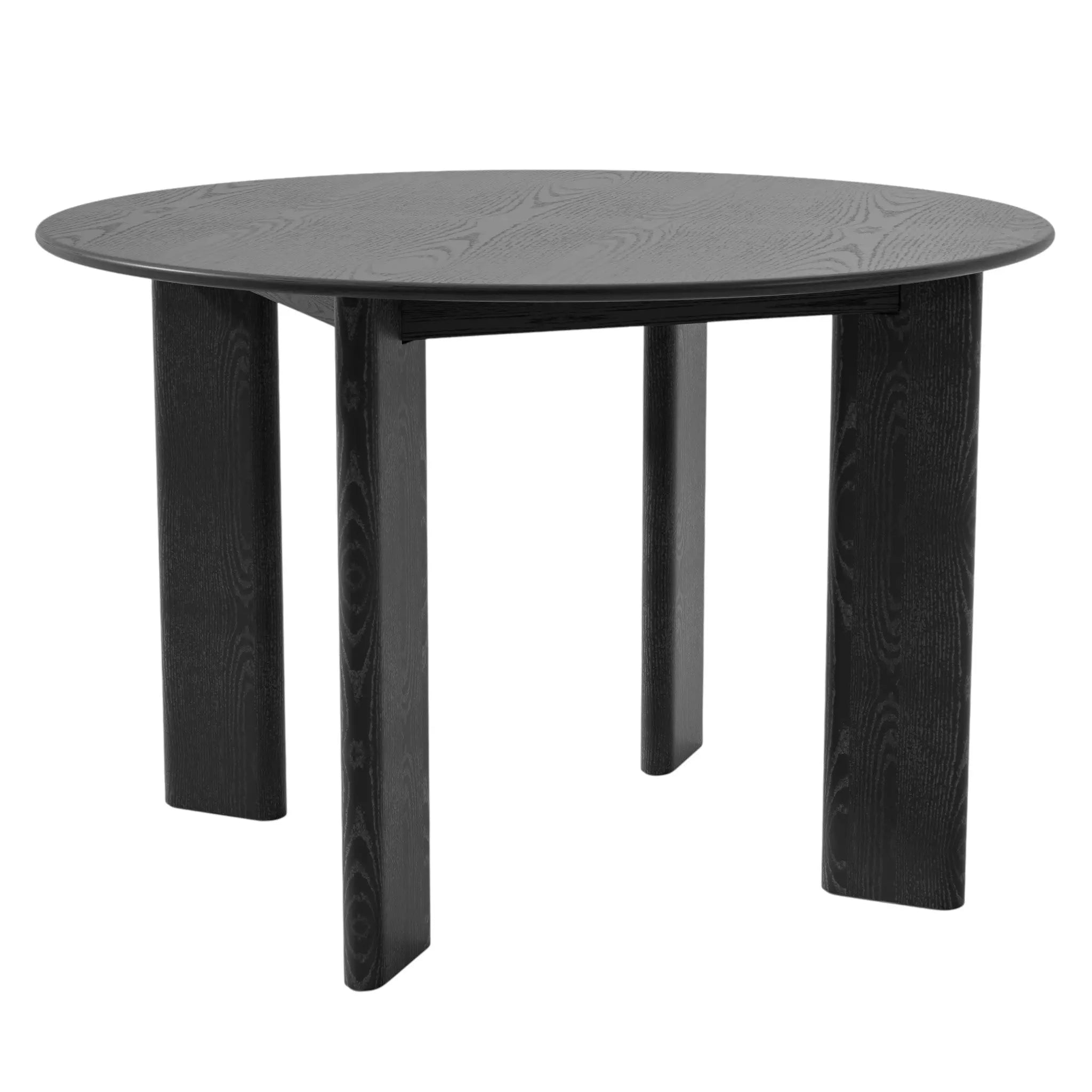 45" Black Solid Wood Round Top Dining Table Homeroots Kitchen & Dining