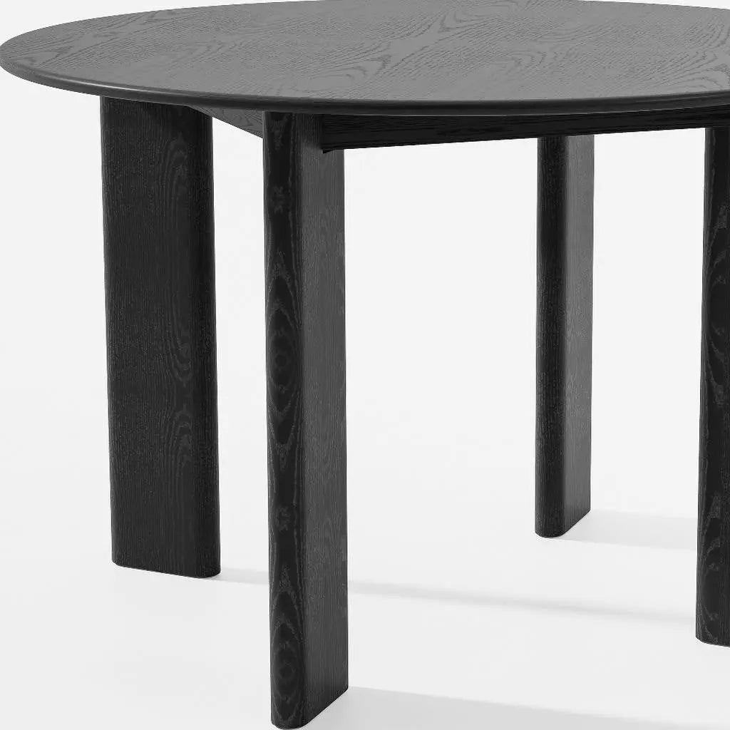 45" Black Solid Wood Round Top Dining Table Homeroots Kitchen & Dining