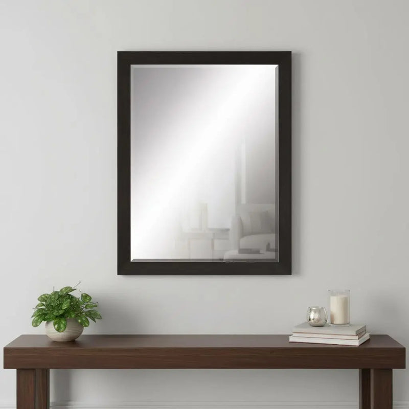 45" Dark Brown Framed Accent Mirror Homeroots Bed & Bath
