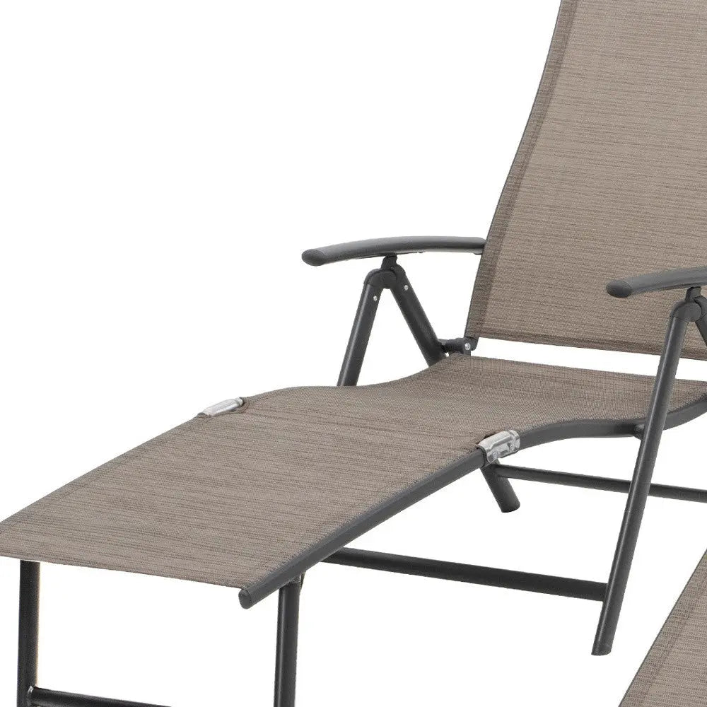 45" Espresso Aluminum Eight Position Adjustable Outdoor Folding Chaise Lounge Homeroots Outdoor