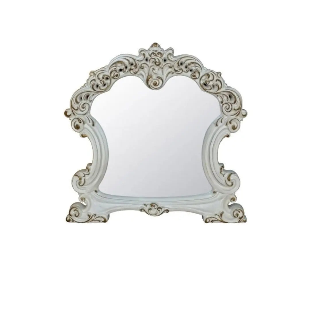 45" White Abstract Wood Framed Mounted Dresser Mirror Homeroots Bed & Bath