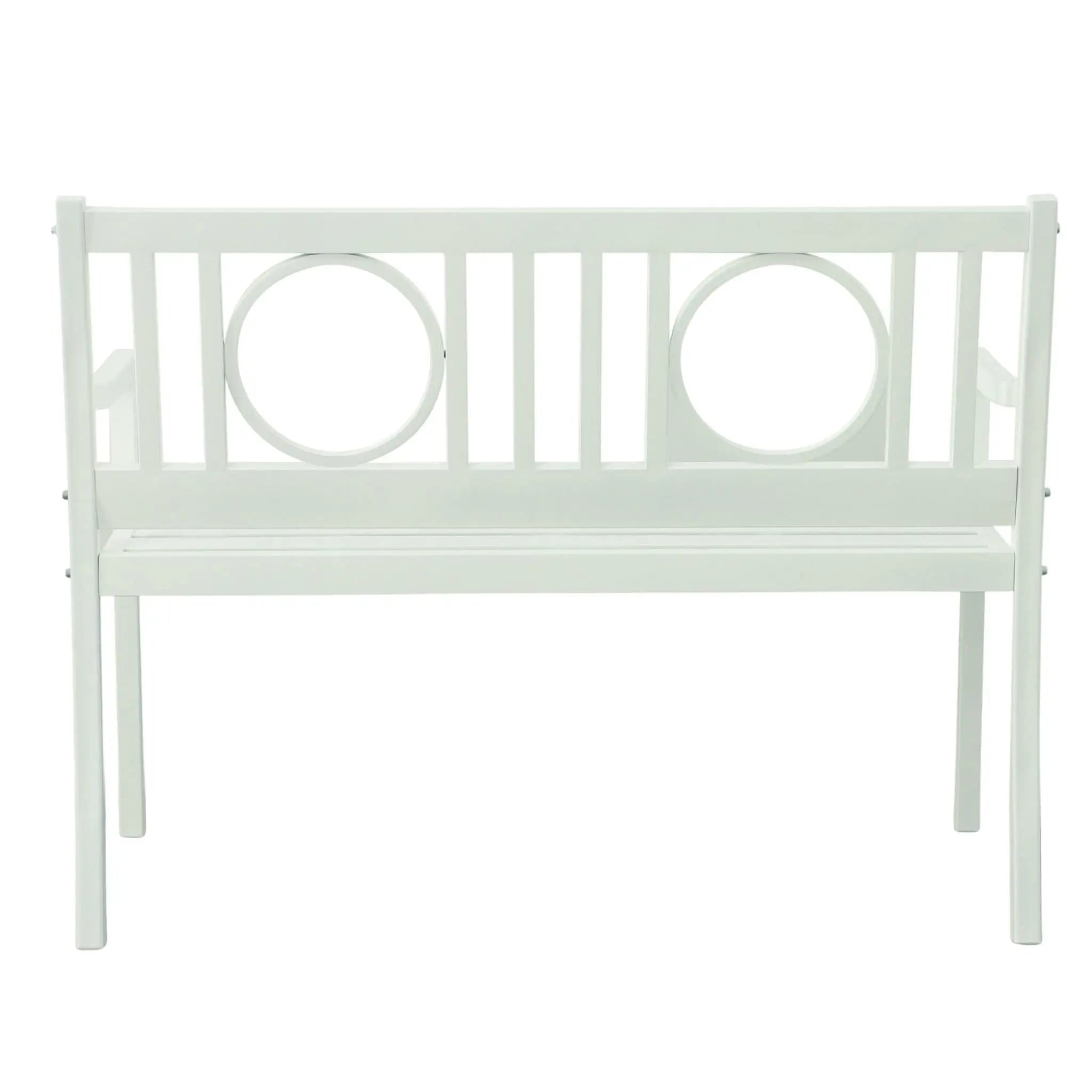 45" White Metal Garden Patio Bench Homeroots Outdoor