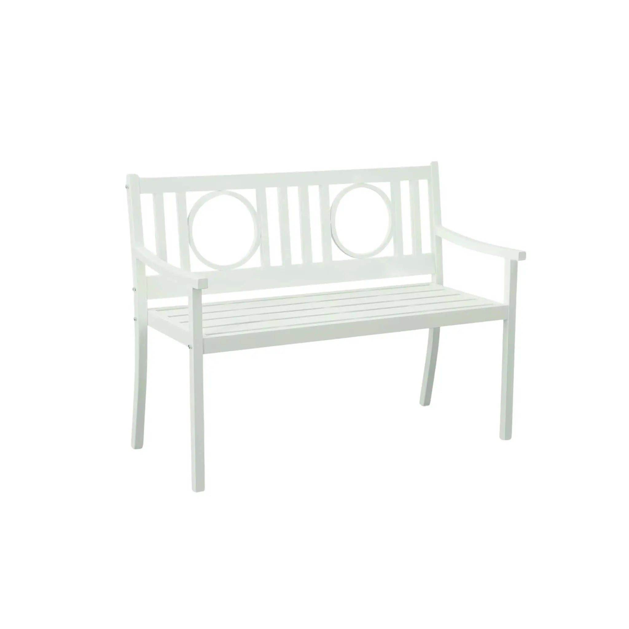 45" White Metal Garden Patio Bench Homeroots Outdoor