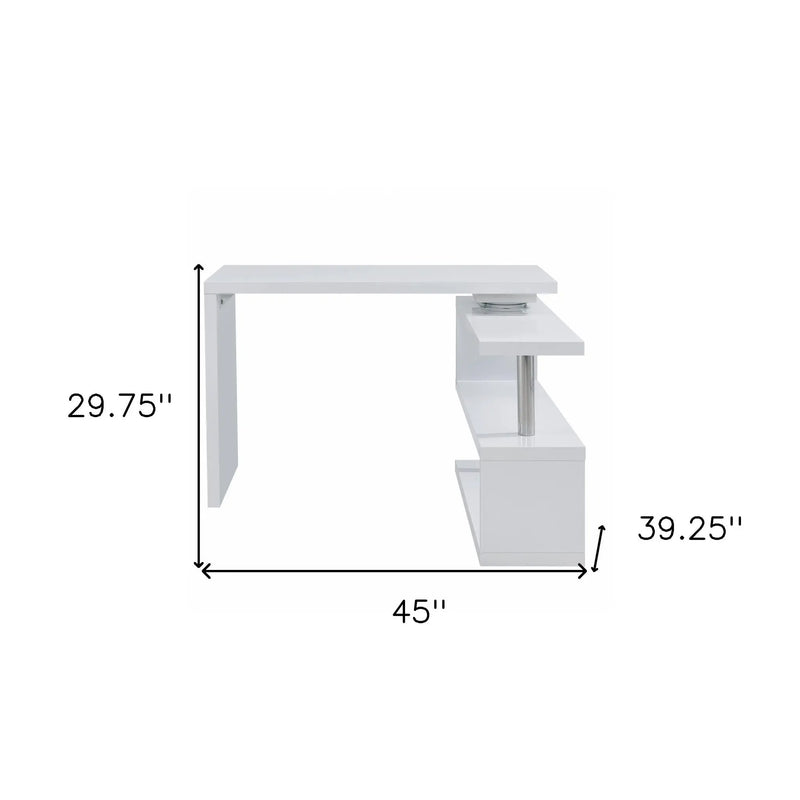 45" White Wood Corner Pedestal Homeroots Office