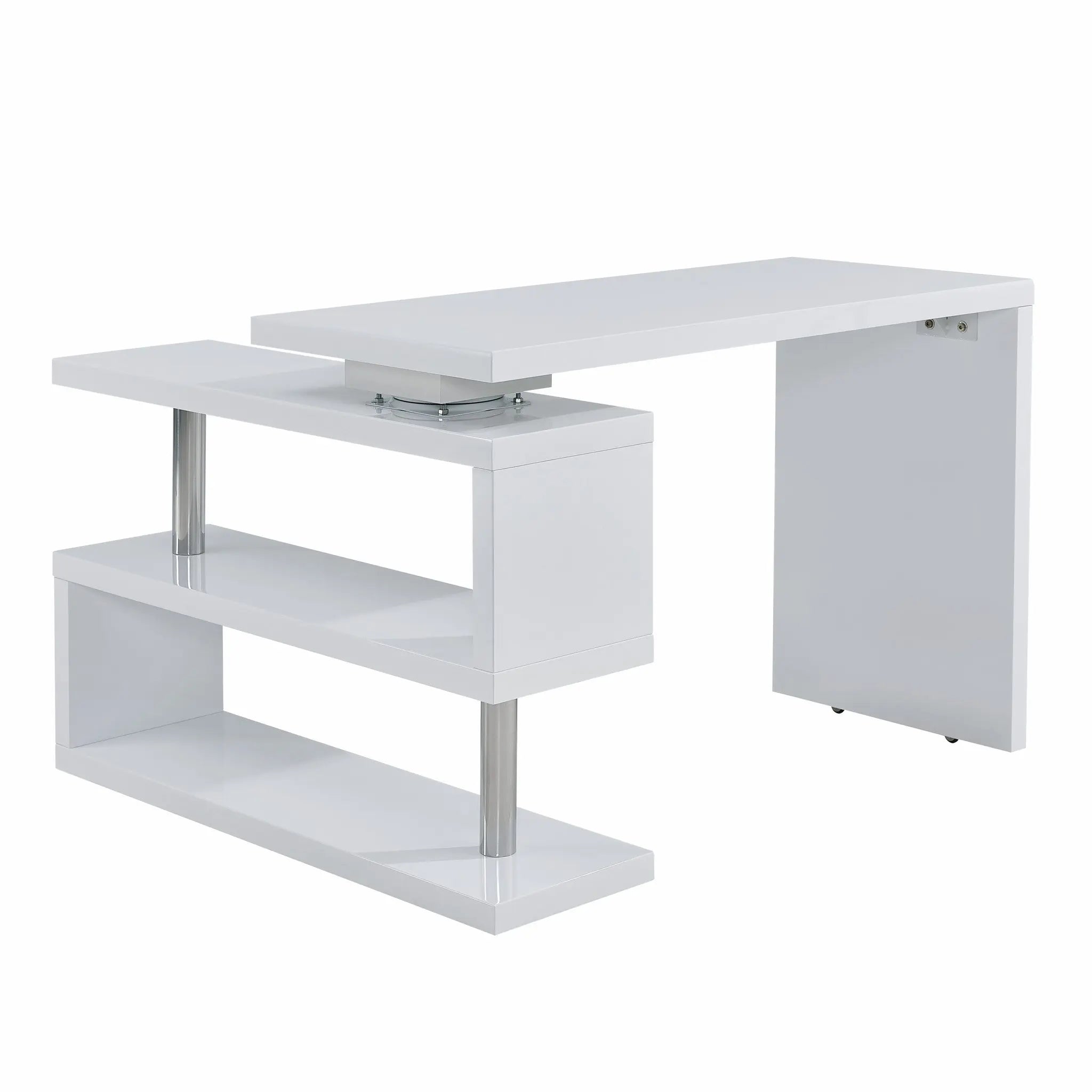 45" White Wood Corner Pedestal Homeroots Office