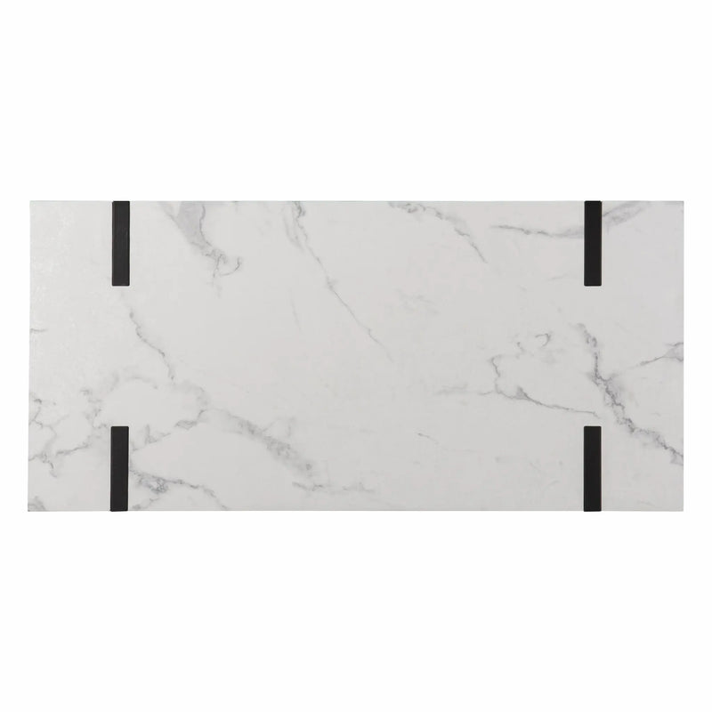 45" White and Black Writing Desk Homeroots Office