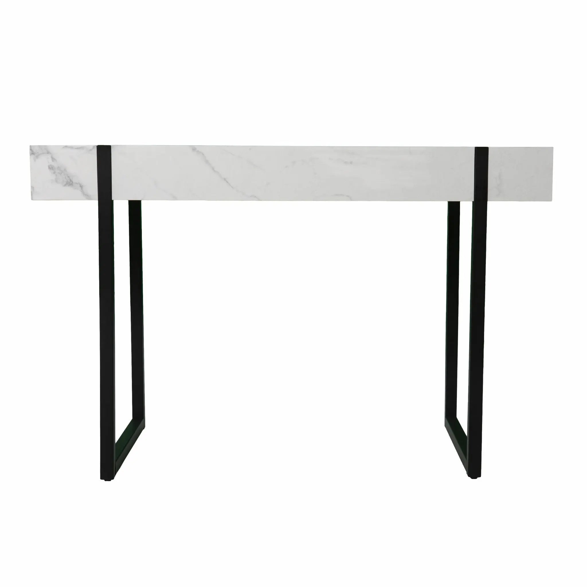45" White and Black Writing Desk Homeroots Office