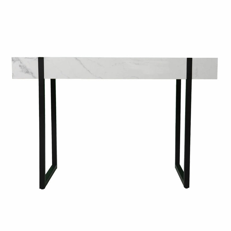 45" White and Black Writing Desk Homeroots Office