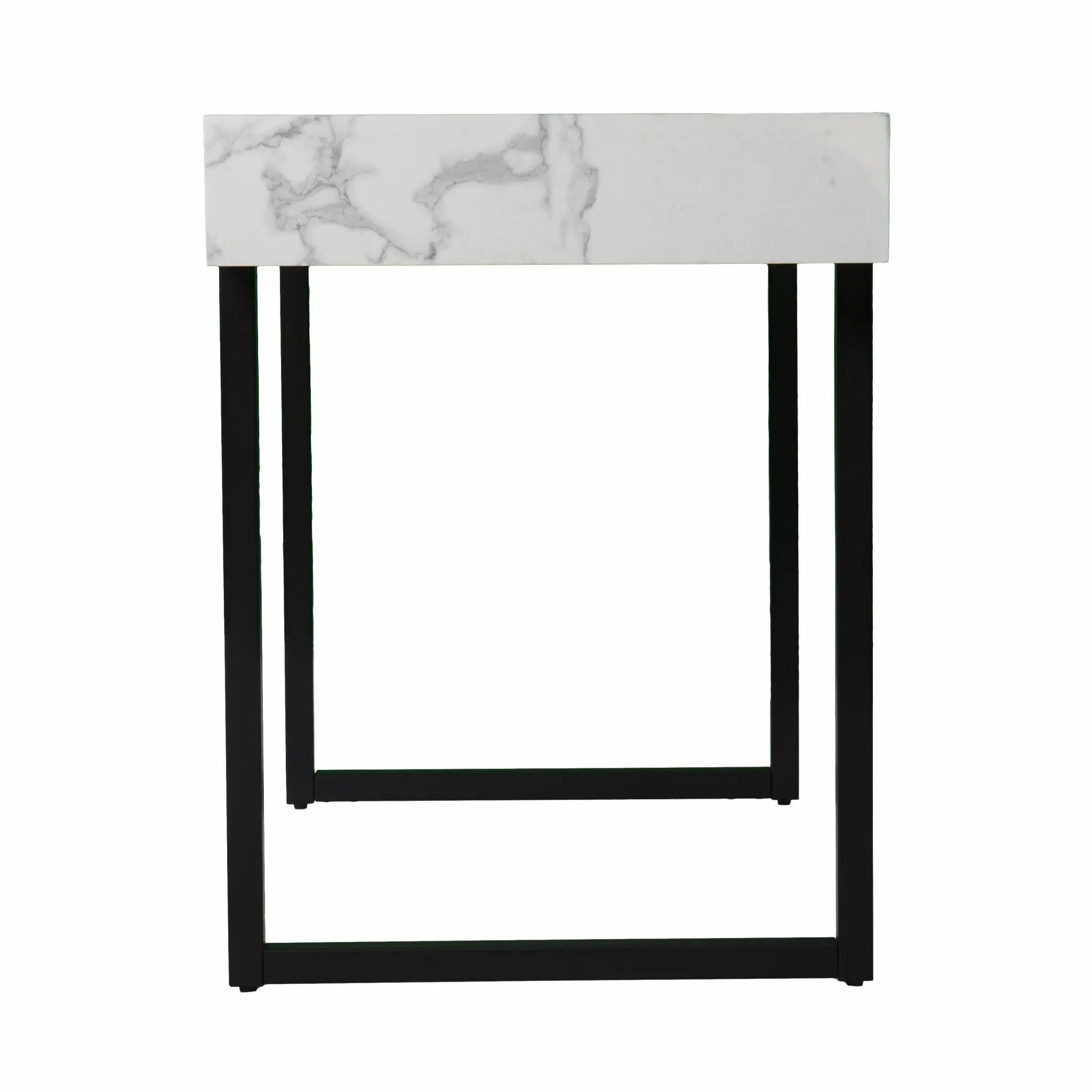 45" White and Black Writing Desk Homeroots Office