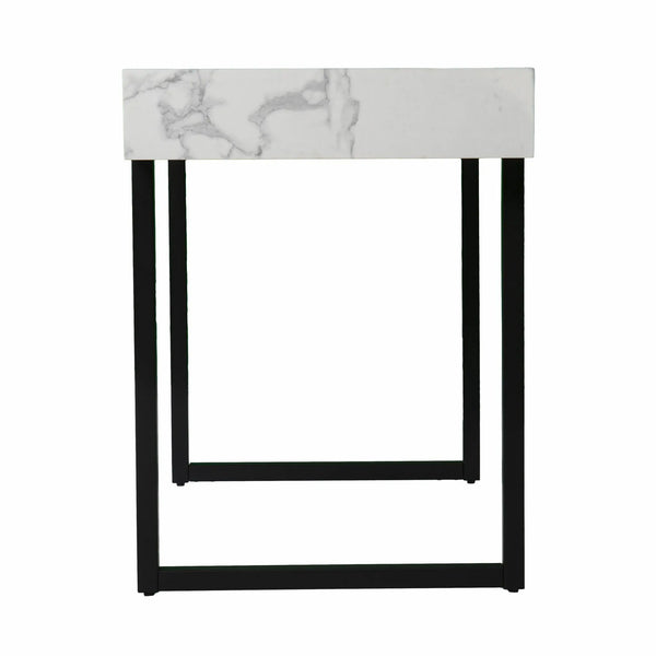 45" White and Black Writing Desk Homeroots Office