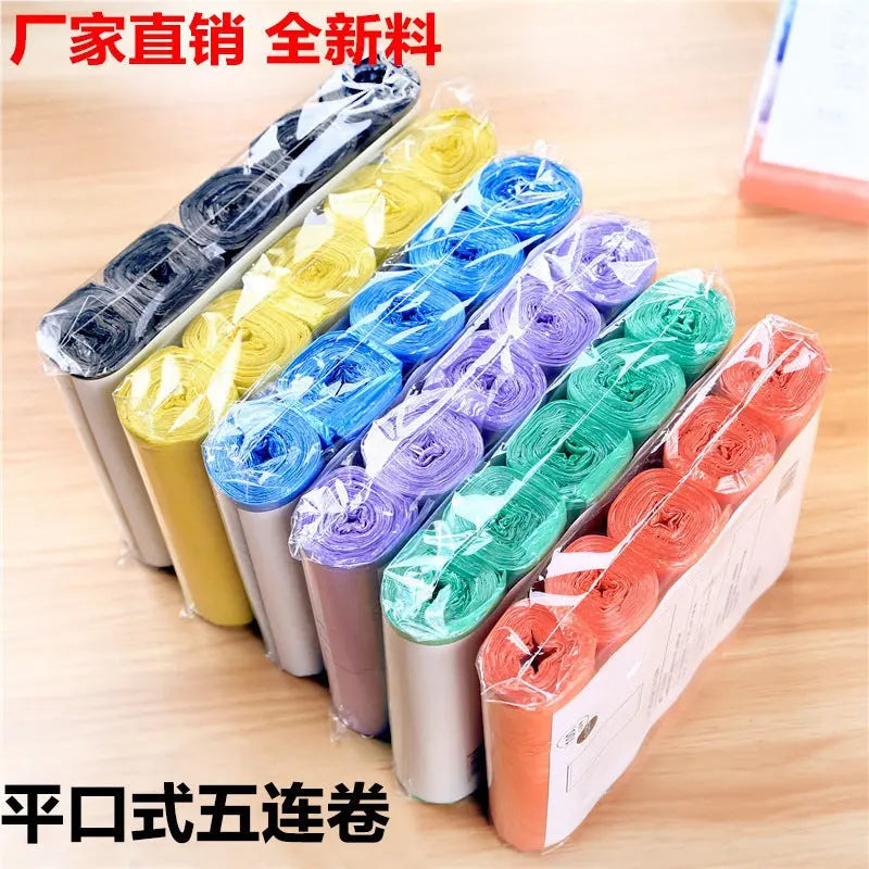 45*50cm Disposable Point-Break Flat Mouth Garbage Bag with Rolls New Material Thickeneded and Strong Home Kitchen Colorful GreatEagleInc