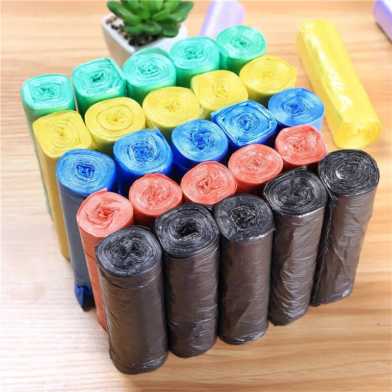 45*50cm Disposable Point-Break Flat Mouth Garbage Bag with Rolls New Material Thickeneded and Strong Home Kitchen Colorful GreatEagleInc