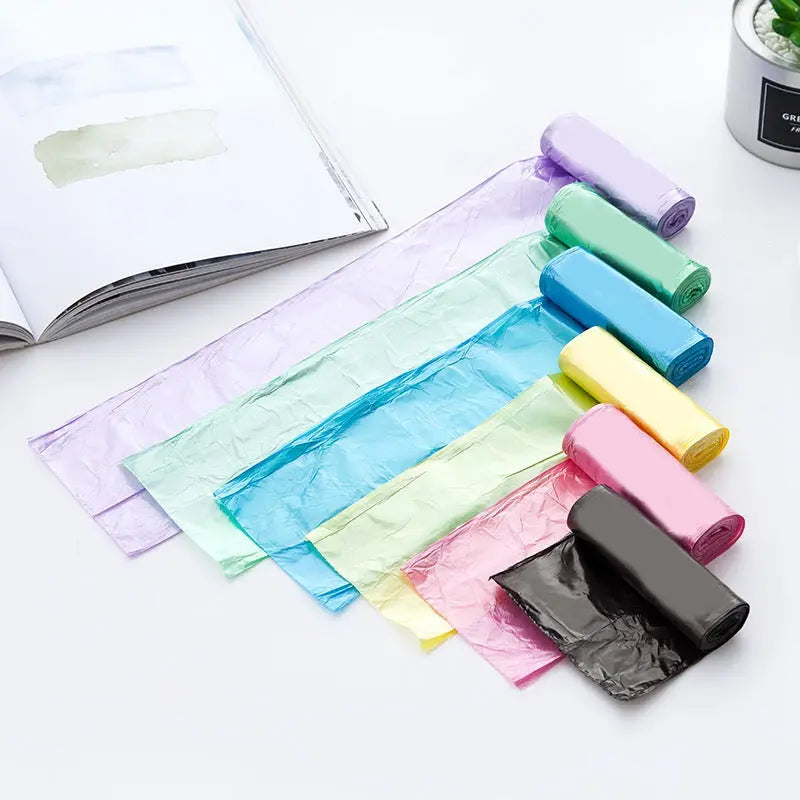 45*50cm Disposable Point-Break Flat Mouth Garbage Bag with Rolls New Material Thickeneded and Strong Home Kitchen Colorful GreatEagleInc