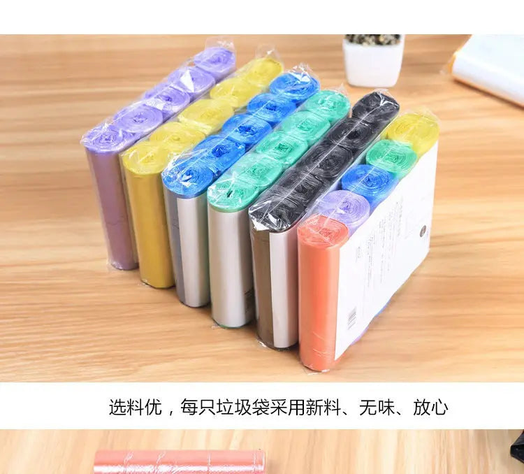 45*50cm Disposable Point-Break Flat Mouth Garbage Bag with Rolls New Material Thickeneded and Strong Home Kitchen Colorful GreatEagleInc