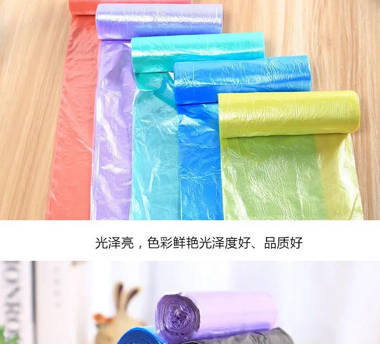 45*50cm Disposable Point-Break Flat Mouth Garbage Bag with Rolls New Material Thickeneded and Strong Home Kitchen Colorful GreatEagleInc
