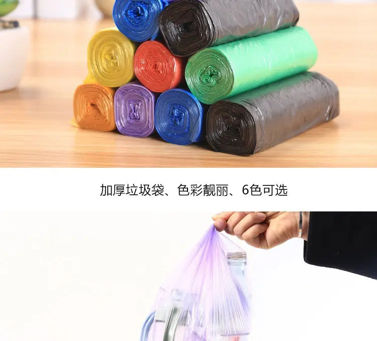 45*50cm Disposable Point-Break Flat Mouth Garbage Bag with Rolls New Material Thickeneded and Strong Home Kitchen Colorful GreatEagleInc