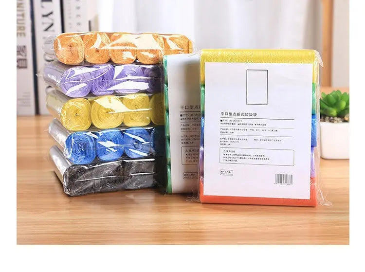 45*50cm Disposable Point-Break Flat Mouth Garbage Bag with Rolls New Material Thickeneded and Strong Home Kitchen Colorful GreatEagleInc