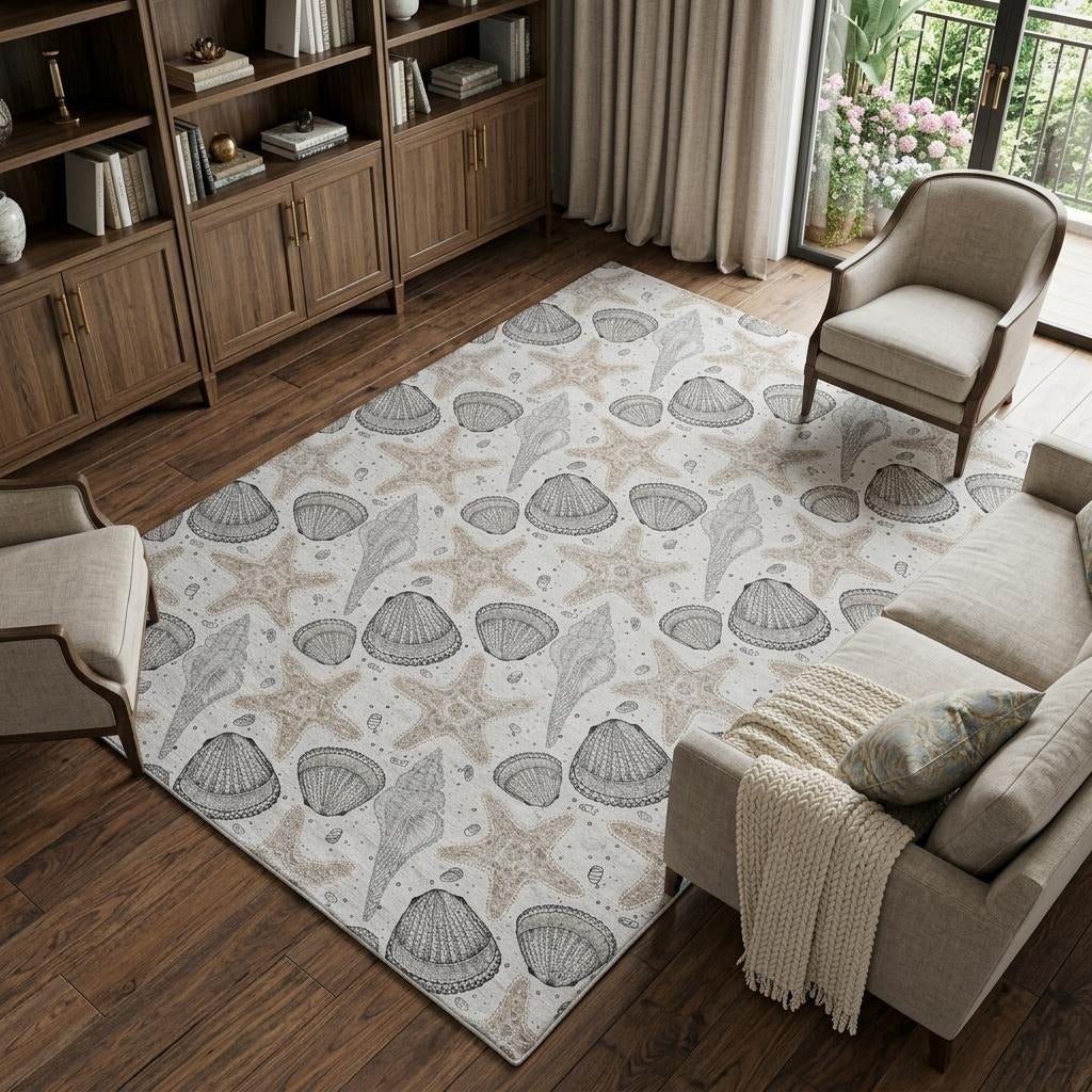 10' X 14' Gray And Charcoal Animal Print Shag Washable Area Rug With UV Protection - Home & Garden