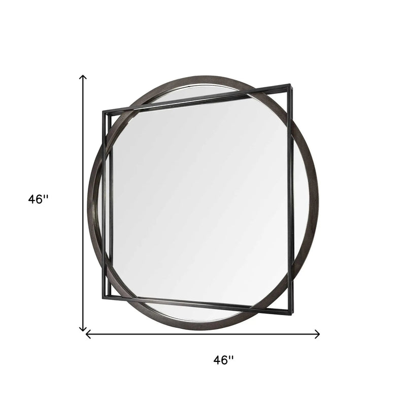 46" Black Abstract Metal Framed Accent Mirror Homeroots Bed & Bath