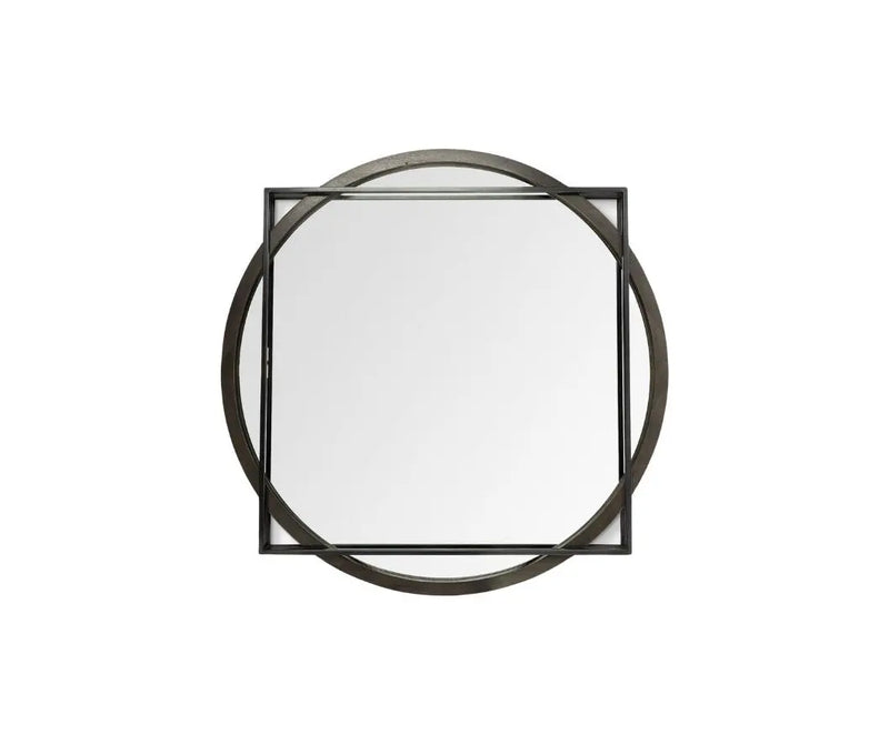 46" Black Abstract Metal Framed Accent Mirror Homeroots Bed & Bath