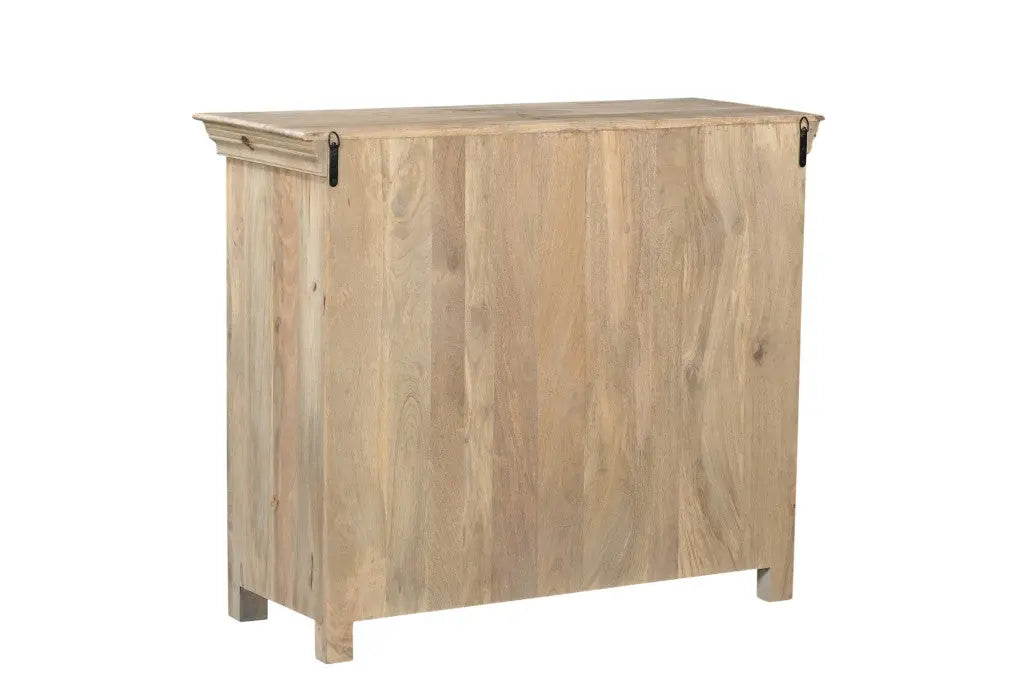 46" Black Distressed Solid Wood Carved Scrollwork Two Drawer Sideboard with Two Doors Homeroots Kitchen & Dining