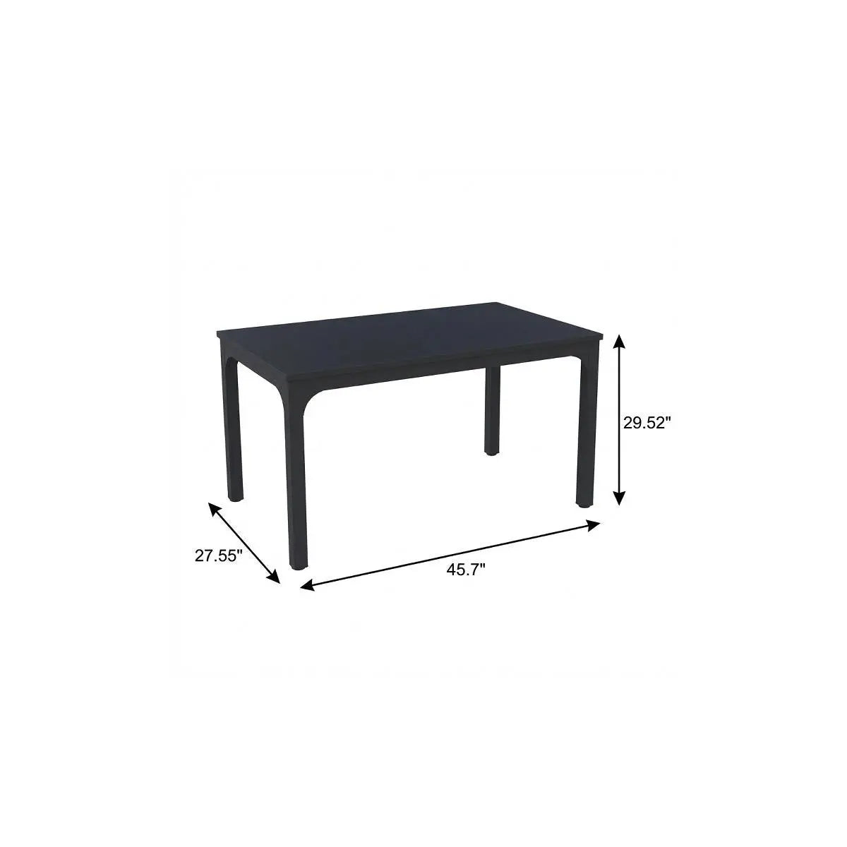 46" Black Wood and Iron Dining Table Homeroots Kitchen & Dining