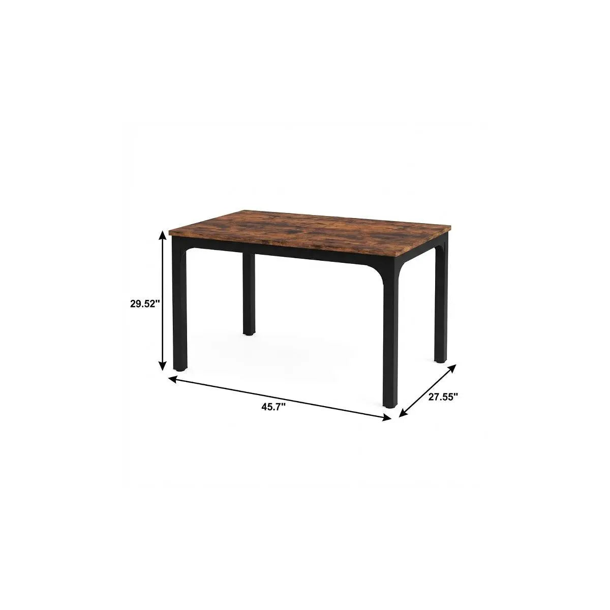 46" Brown and Black Wood and Iron Dining Table Homeroots Kitchen & Dining