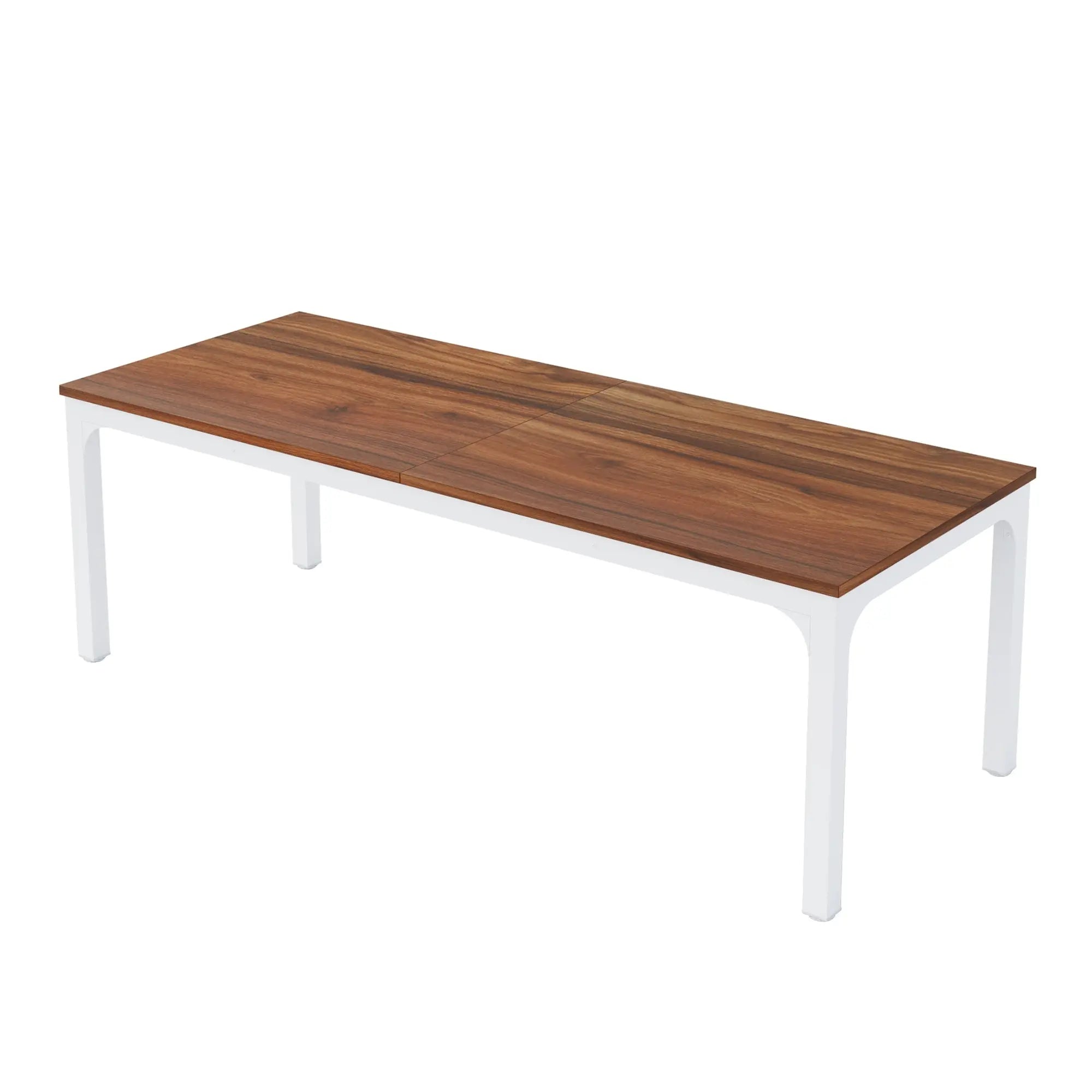 46" Brown and White Wood and Iron Dining Table Homeroots Kitchen & Dining