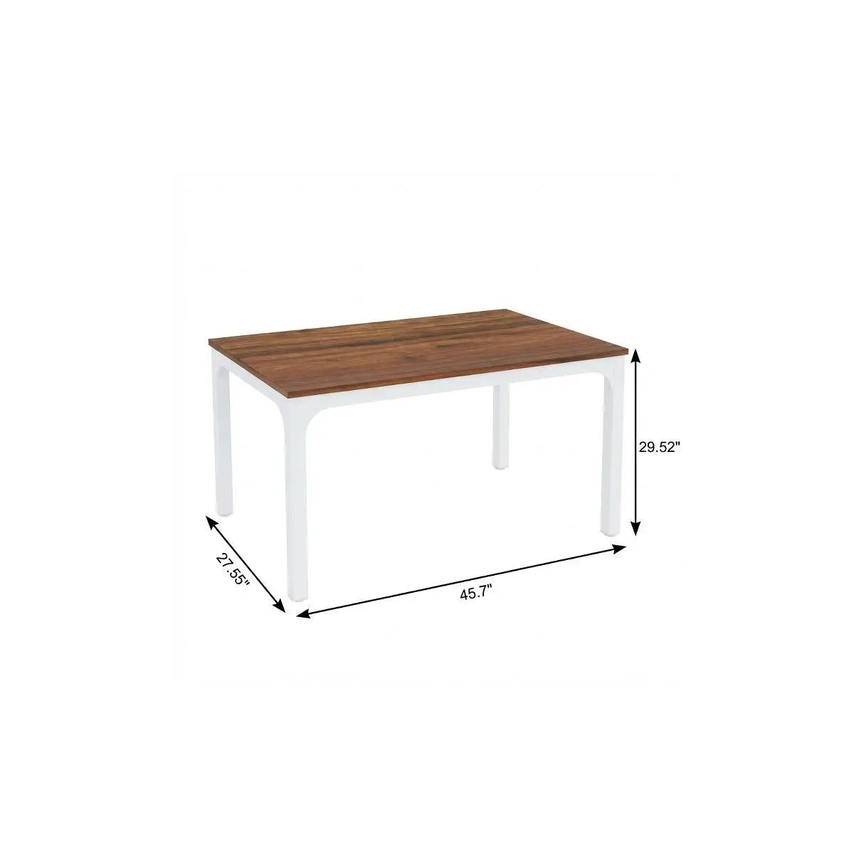 46" Brown and White Wood and Iron Dining Table Homeroots Kitchen & Dining