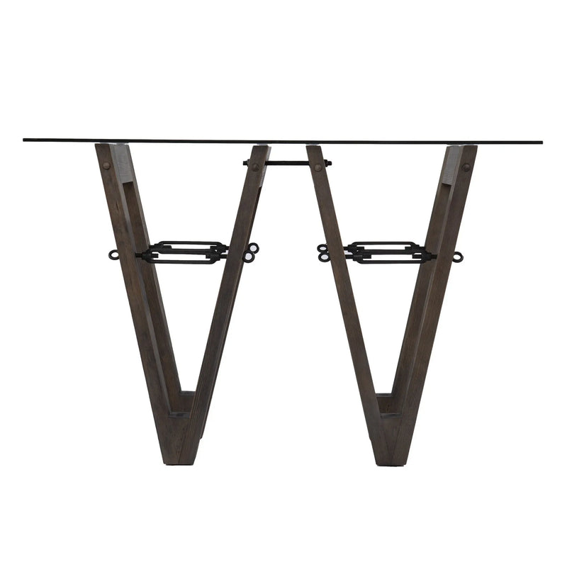 46" Clear and Gray Brown Glass Abstract Console Table Homeroots Living Room