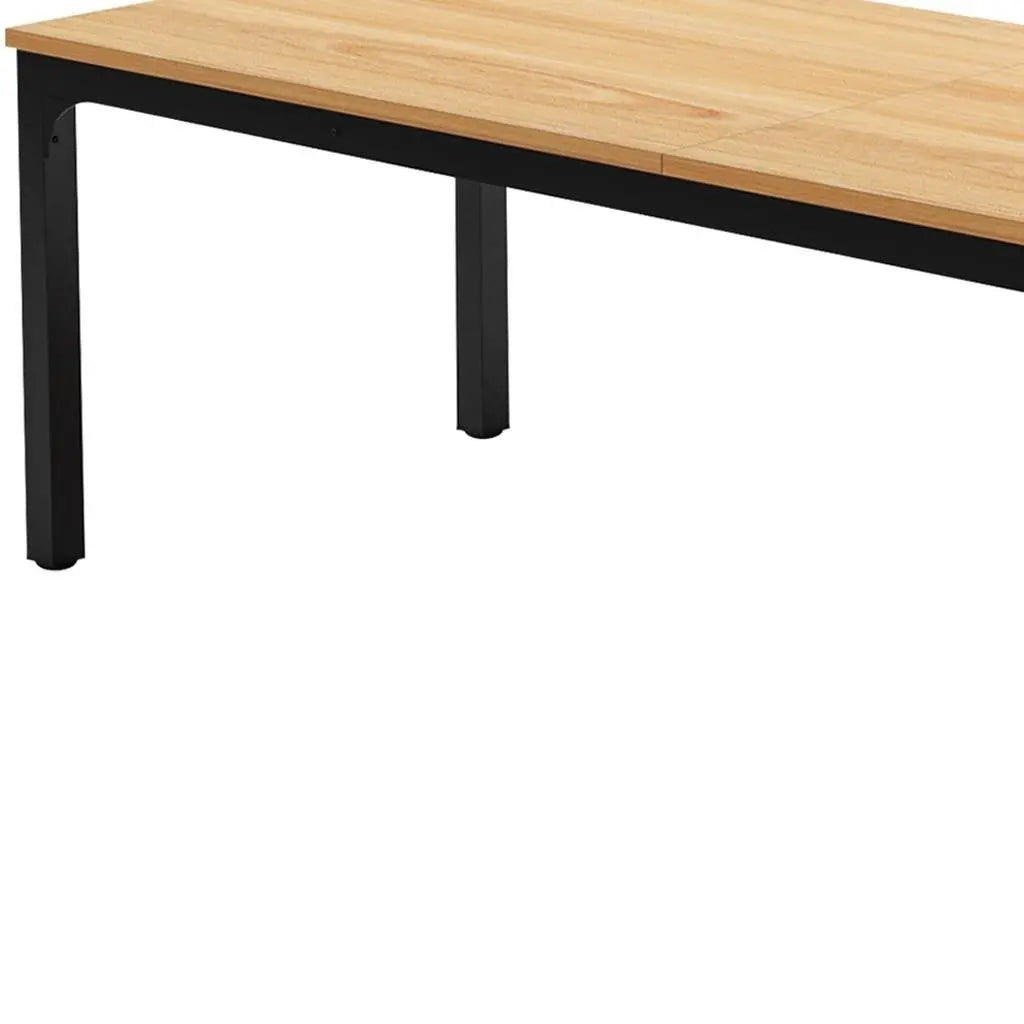 46" Natural and Black Wood and Iron Dining Table Homeroots Kitchen & Dining