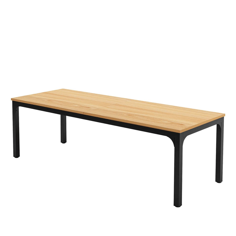 46" Natural and Black Wood and Iron Dining Table Homeroots Kitchen & Dining