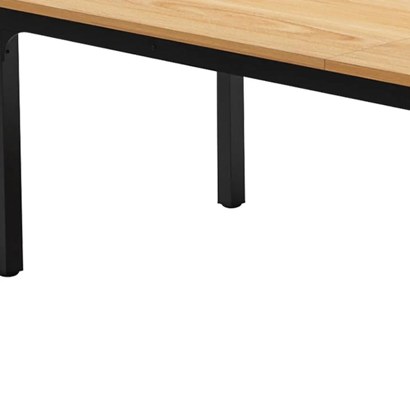 46" Natural and Black Wood and Iron Dining Table Homeroots Kitchen & Dining