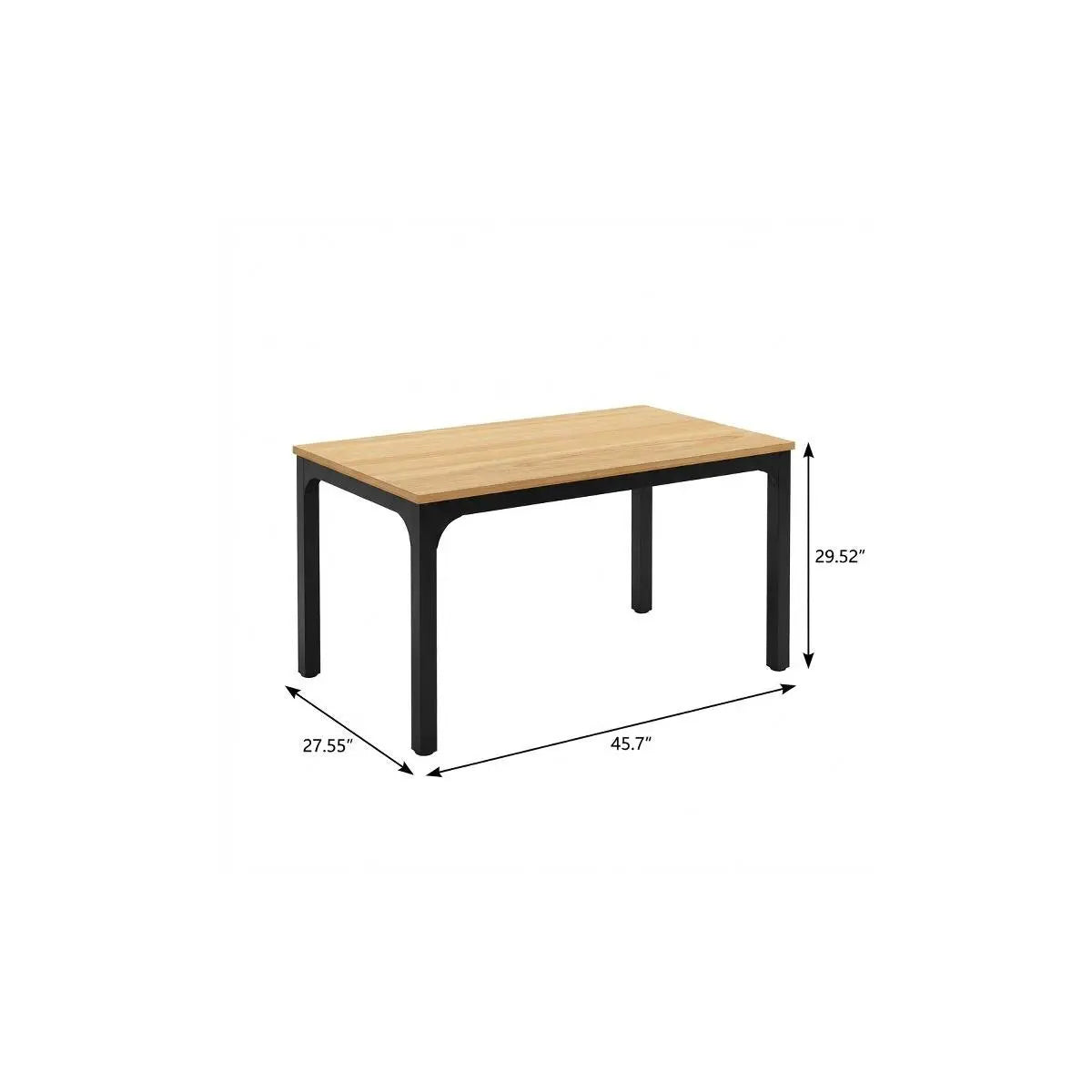 46" Natural and Black Wood and Iron Dining Table Homeroots Kitchen & Dining