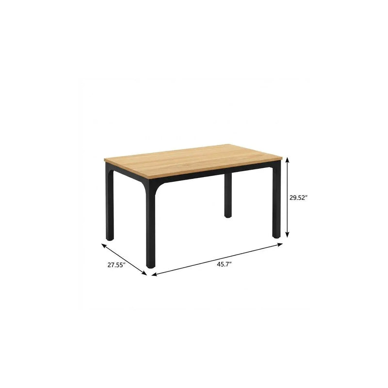 46" Natural and Black Wood and Iron Dining Table Homeroots Kitchen & Dining