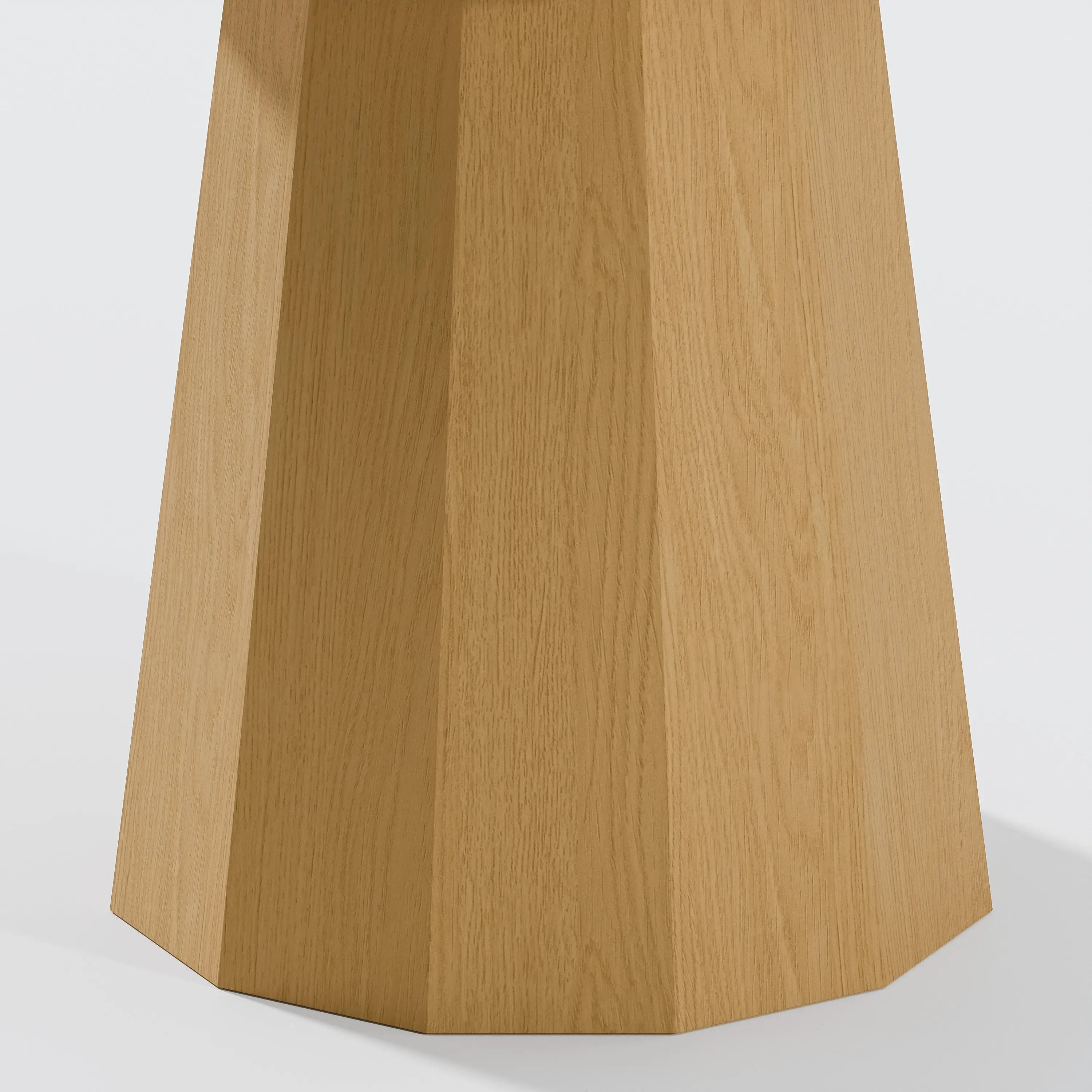 46" Oak Wood Pedestal Base Straight Edge Round Top Dining Table Homeroots Kitchen & Dining
