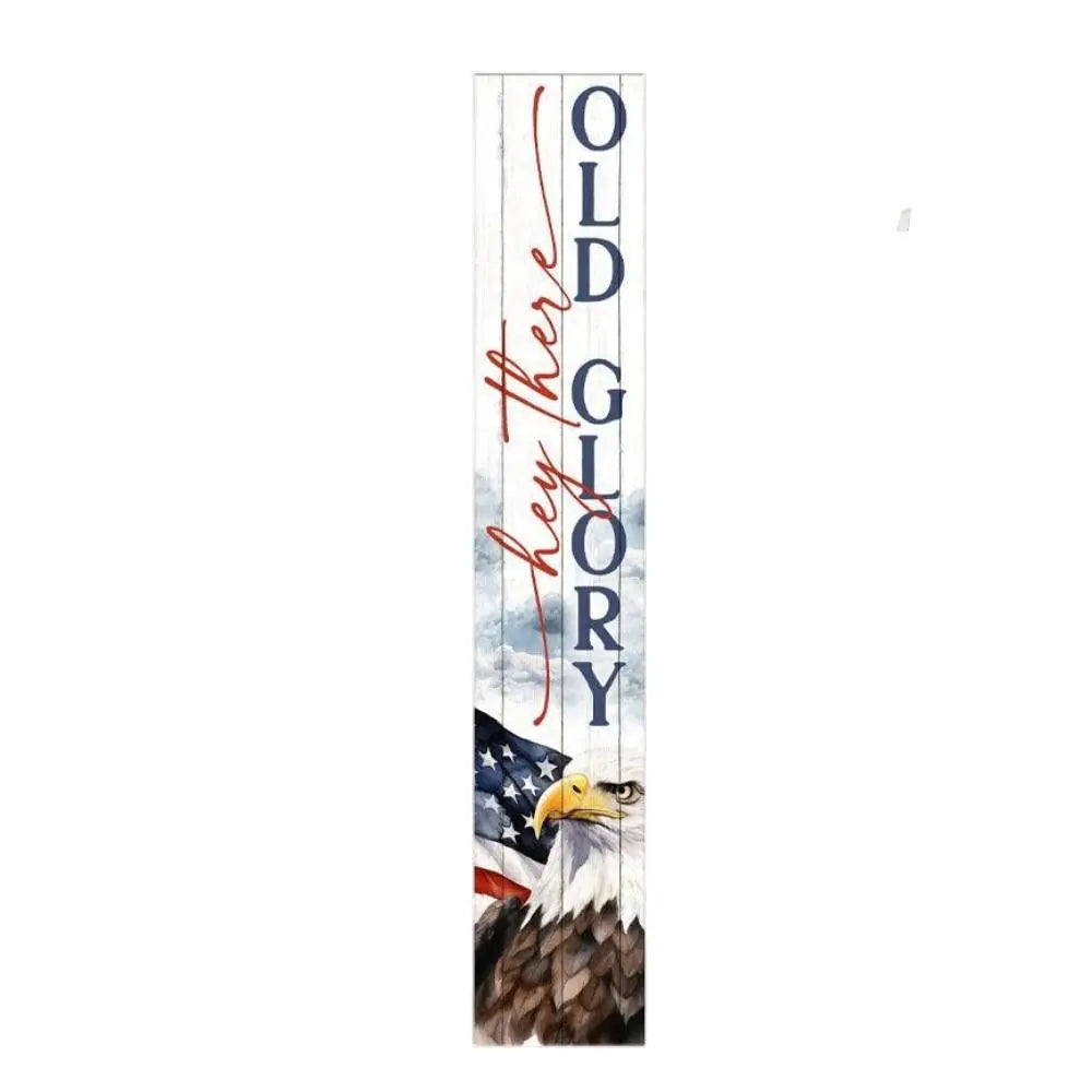 46" Red White And Blue Solid Wood Old Glory Porch Sign Homeroots Outdoor