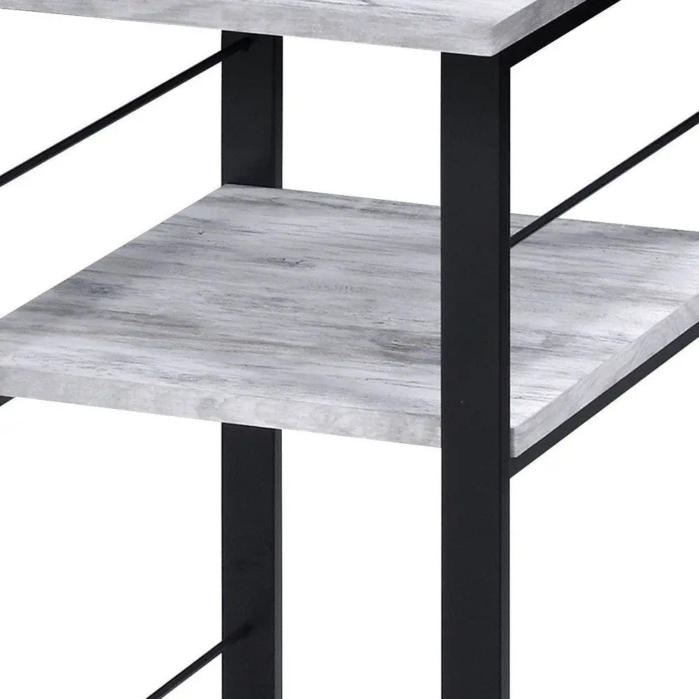 47" Antiqued White and Black Writing Desk Homeroots Office