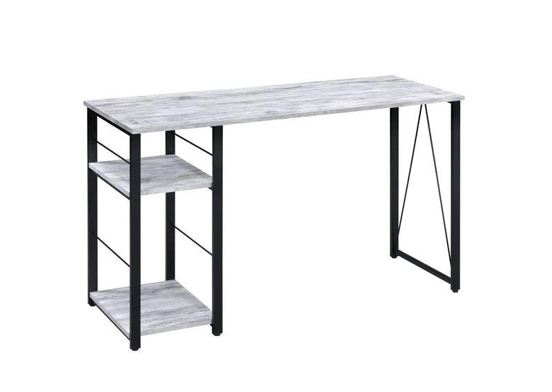 47" Antiqued White and Black Writing Desk Homeroots Office