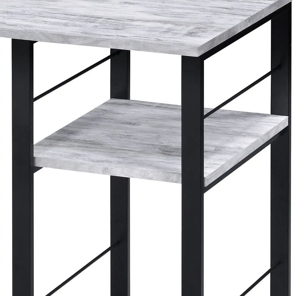 47" Antiqued White and Black Writing Desk Homeroots Office