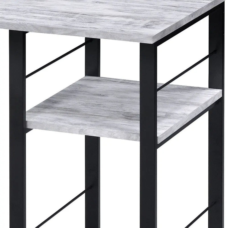 47" Antiqued White and Black Writing Desk Homeroots Office