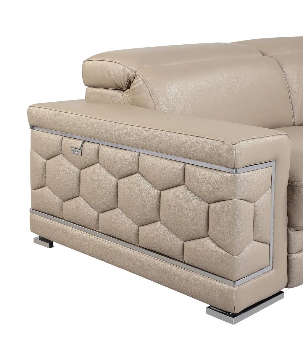 47" Beige And Silver Faux Leather Club Chair Homeroots Living Room