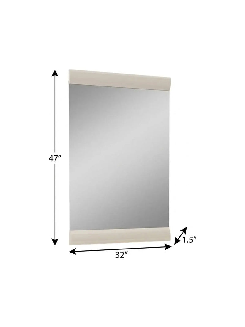 47" Beige Wood Dresser Mount Framed Mirror Homeroots Bed & Bath