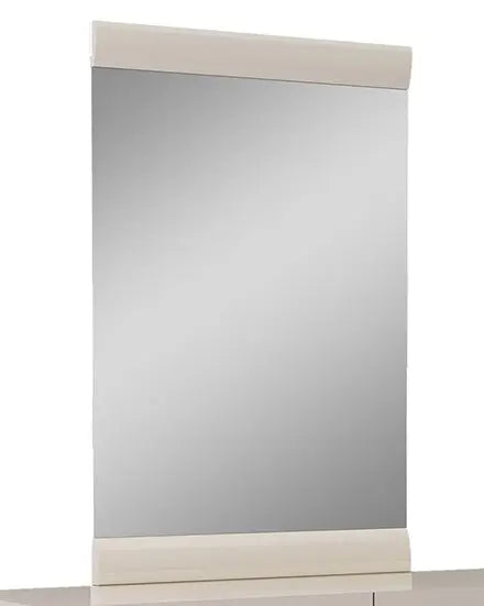 47" Beige Wood Dresser Mount Framed Mirror Homeroots Bed & Bath